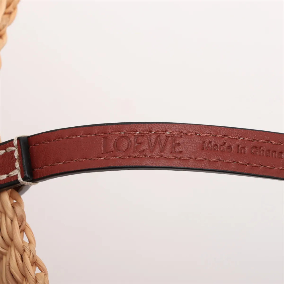 Loewe Small Basket Elephant Straw Bag Beige x Brown