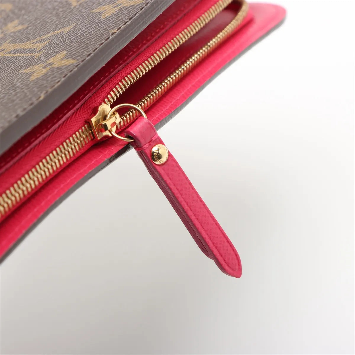 Louis Vuitton Monogram Insolite Zippy Wallet Brown x Hot Pink