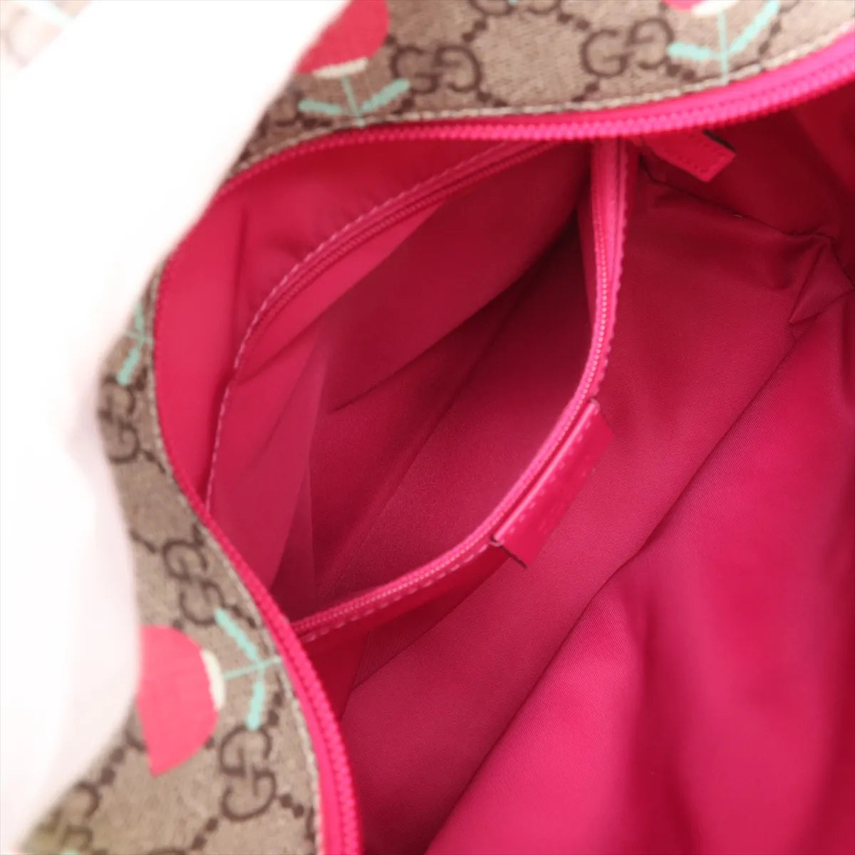 Gucci GG Supreme Floral Mini Backpack Beige x Pink
