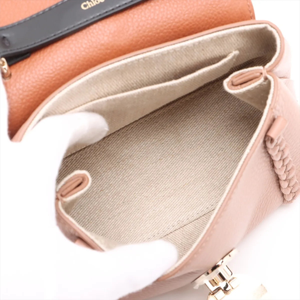 Chloe Penelope Leather Two-Way Shoulder Bag Beige