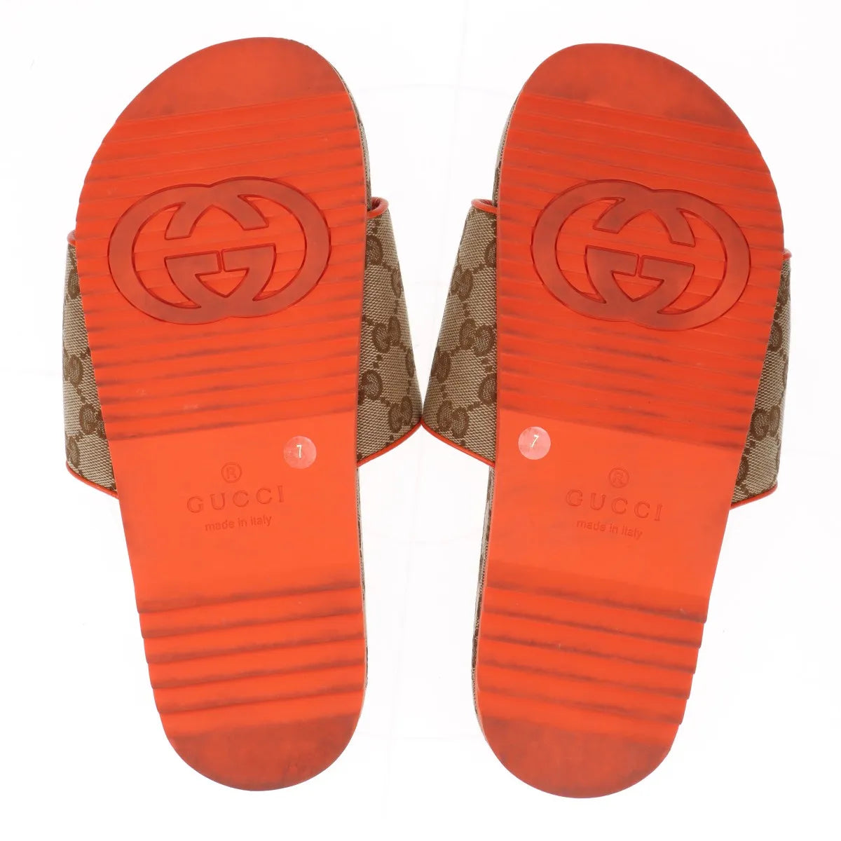 Gucci x North Face GG Canvas Mens Sandal Beige x Orange