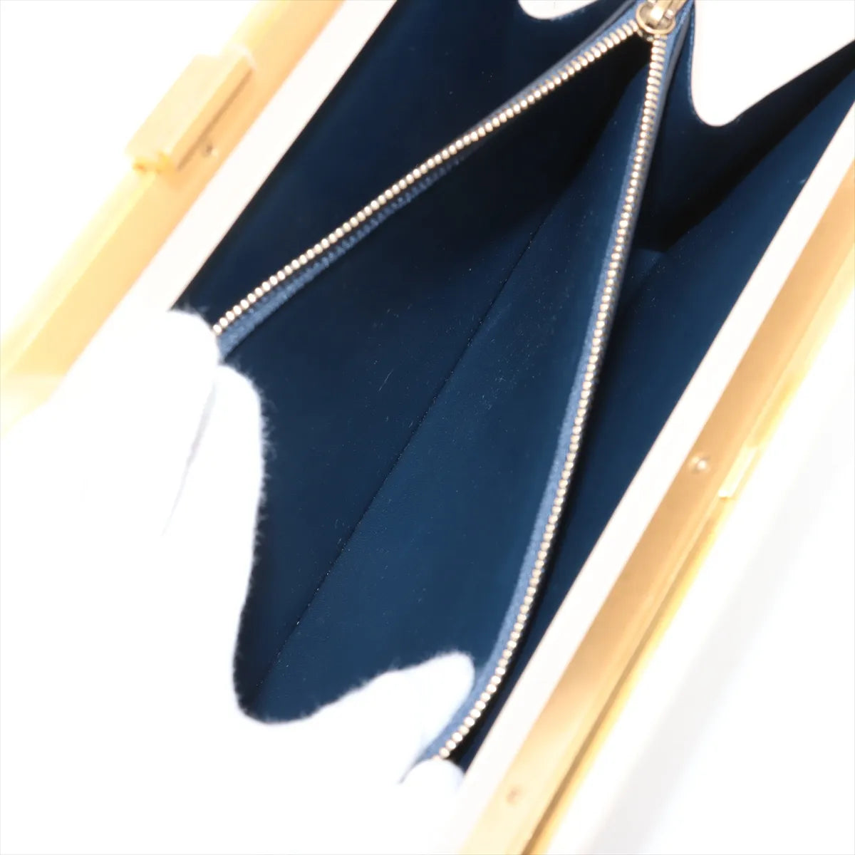 Celine Clasp Medium Leather Handbag Beige