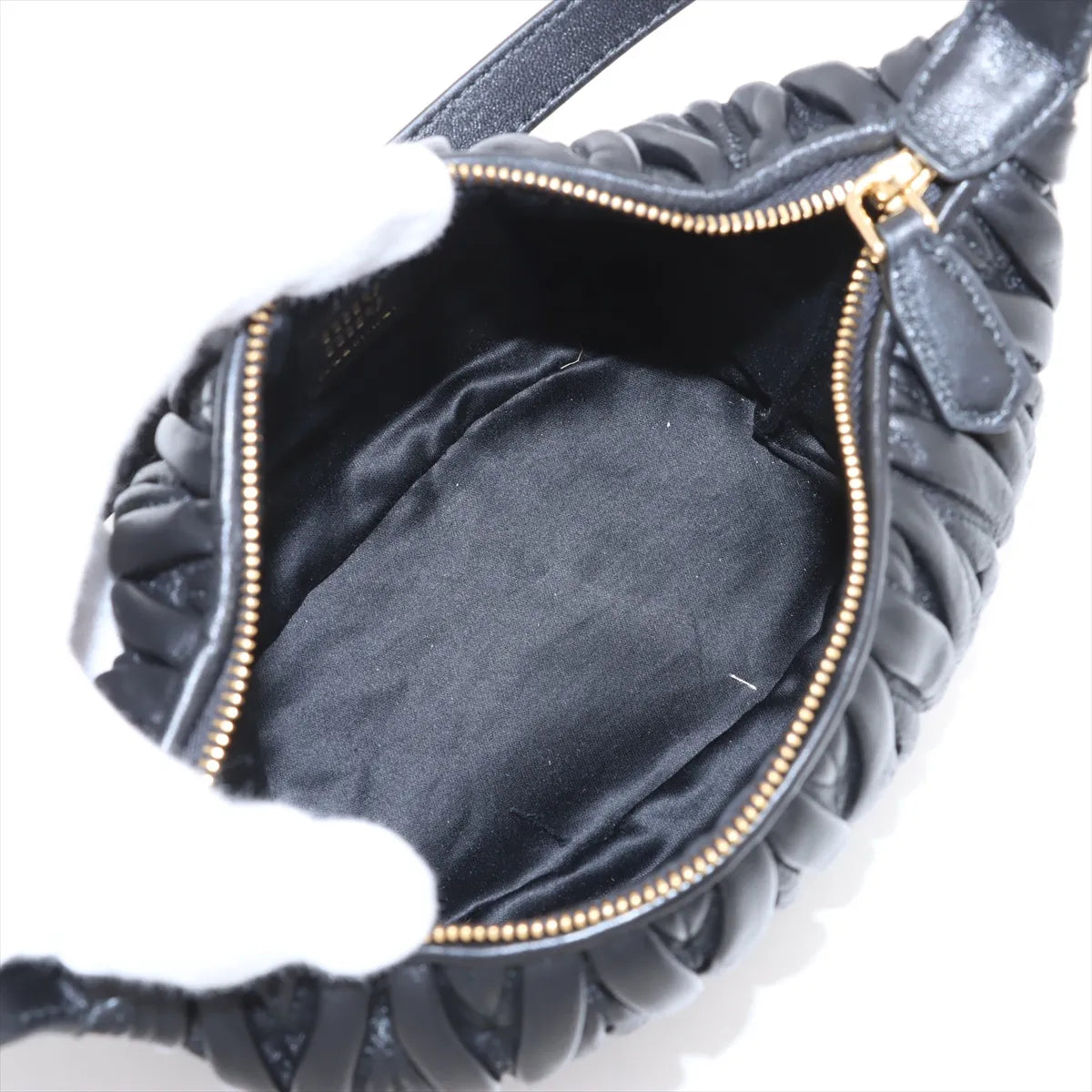 Miu Miu Matelasse Leather Shoulder Bag Black