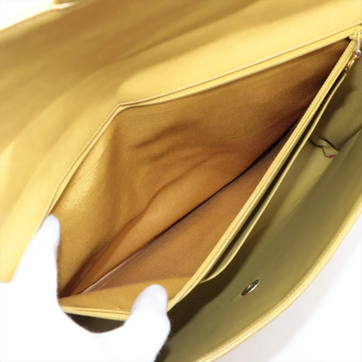 Chanel CC Logo Matelasse Lambskin Business Bag Yellow