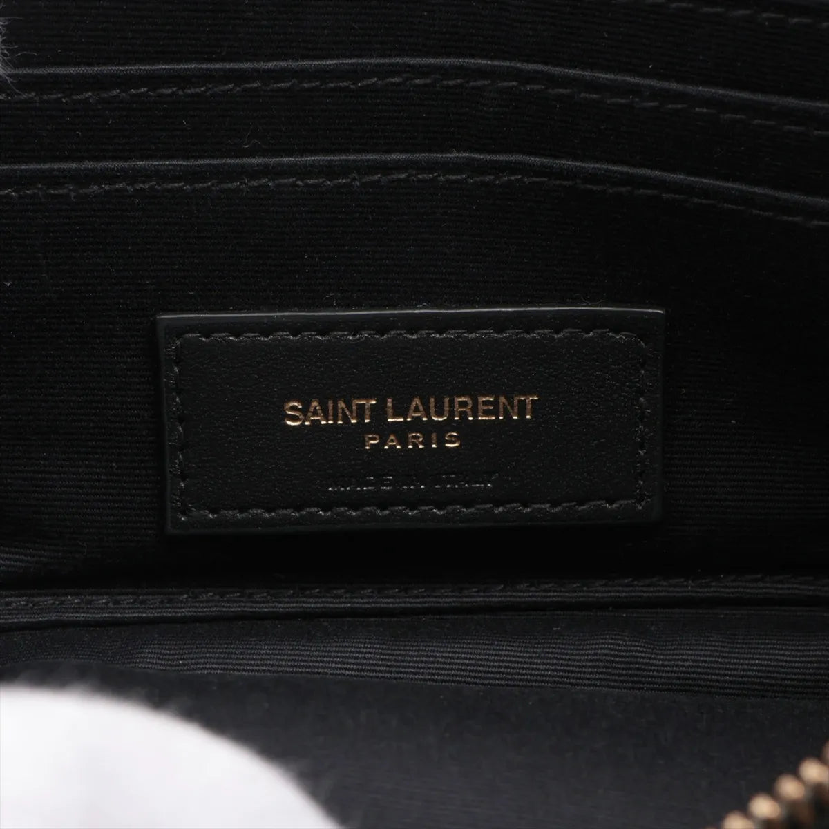 Saint Laurent Paris Becky Leather Chain Shoulder Bag Black