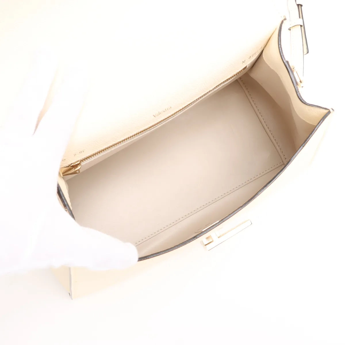Valextra Medium Iside Leather Two-Way Handbag Beige