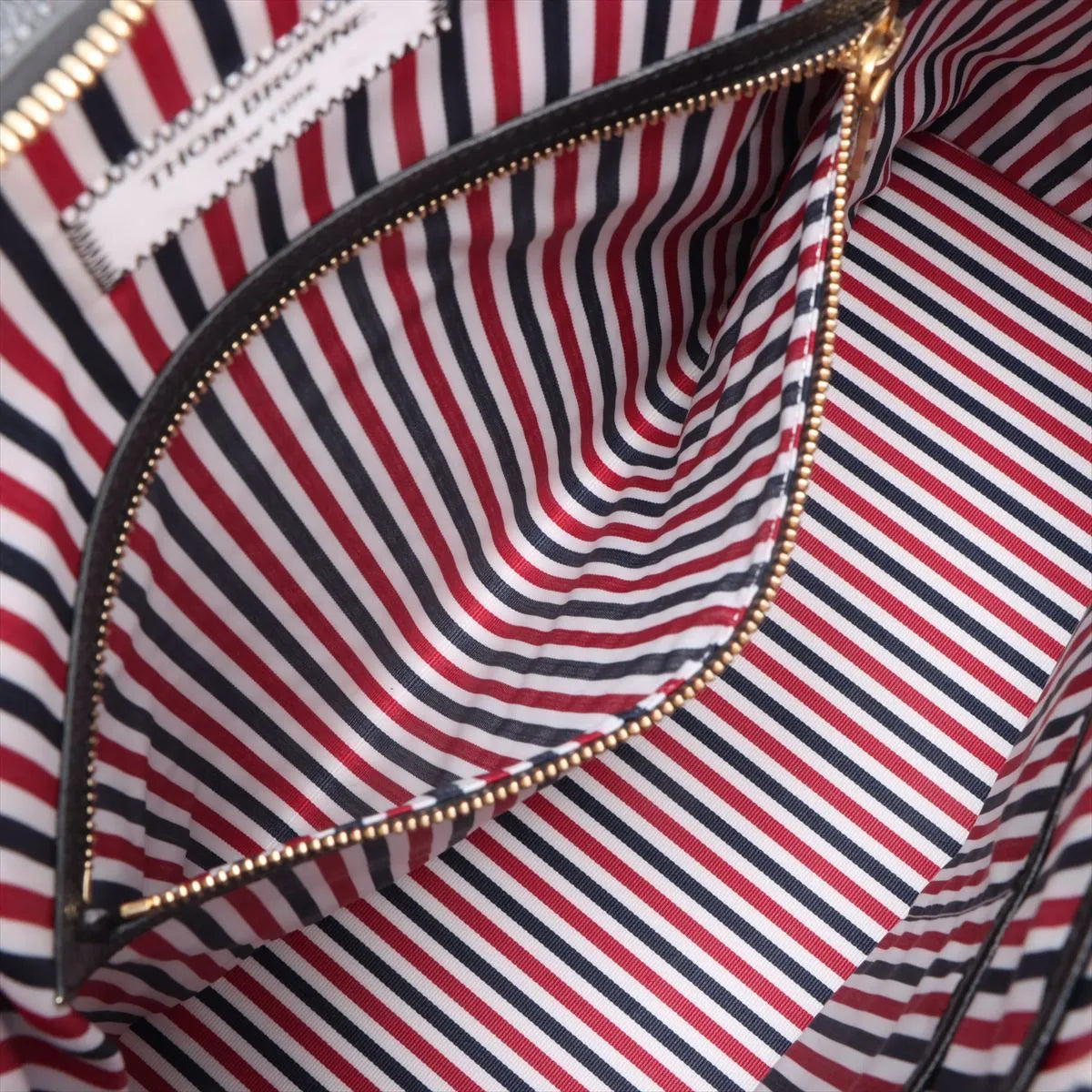 Thom Browne Leather Tote Bag Brown