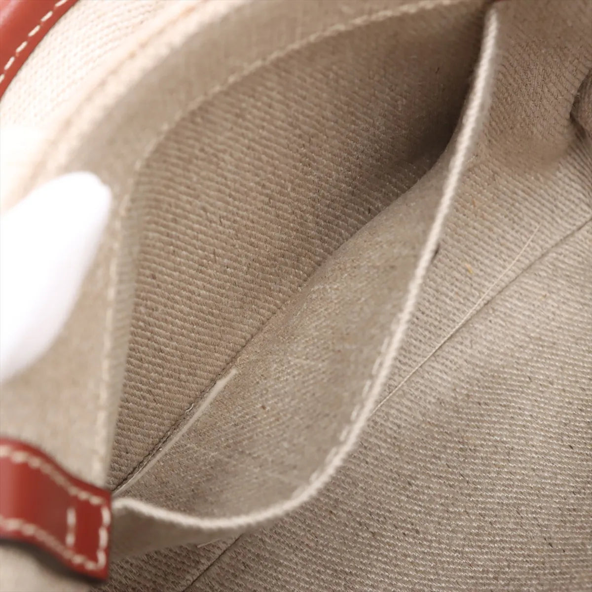 Chloe Woody Nano Canvas Leather Two-Way Handbag Beige×Brown