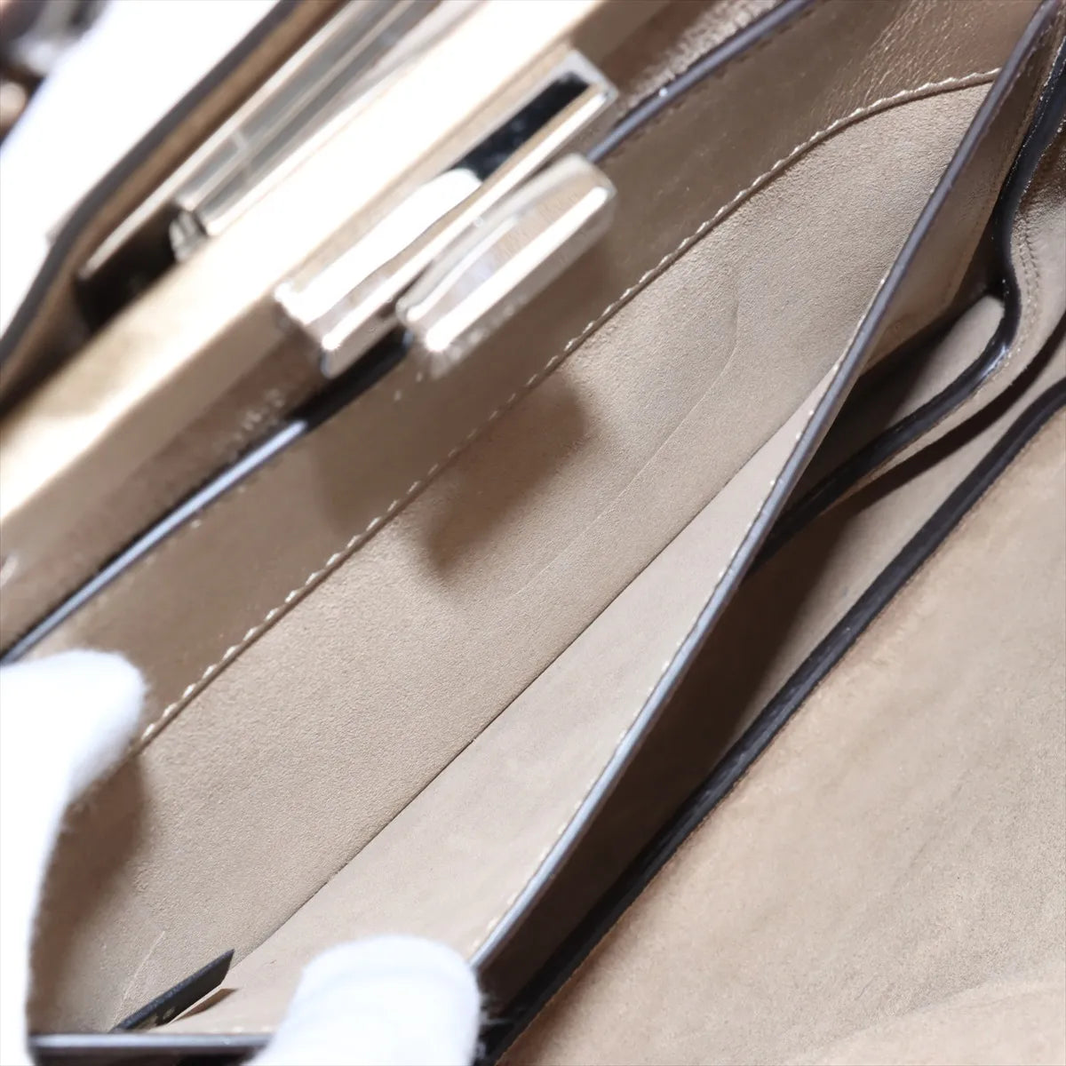 Fendi Peekaboo Soft Medium Leather Handbag Gold