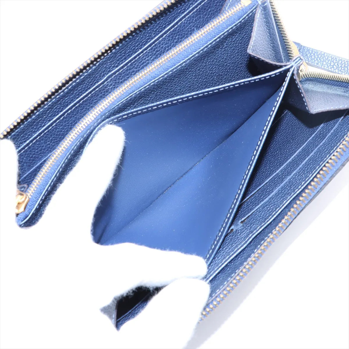Louis Vuitton Momogram Empreinte Zippy Wallet Denim Blue
