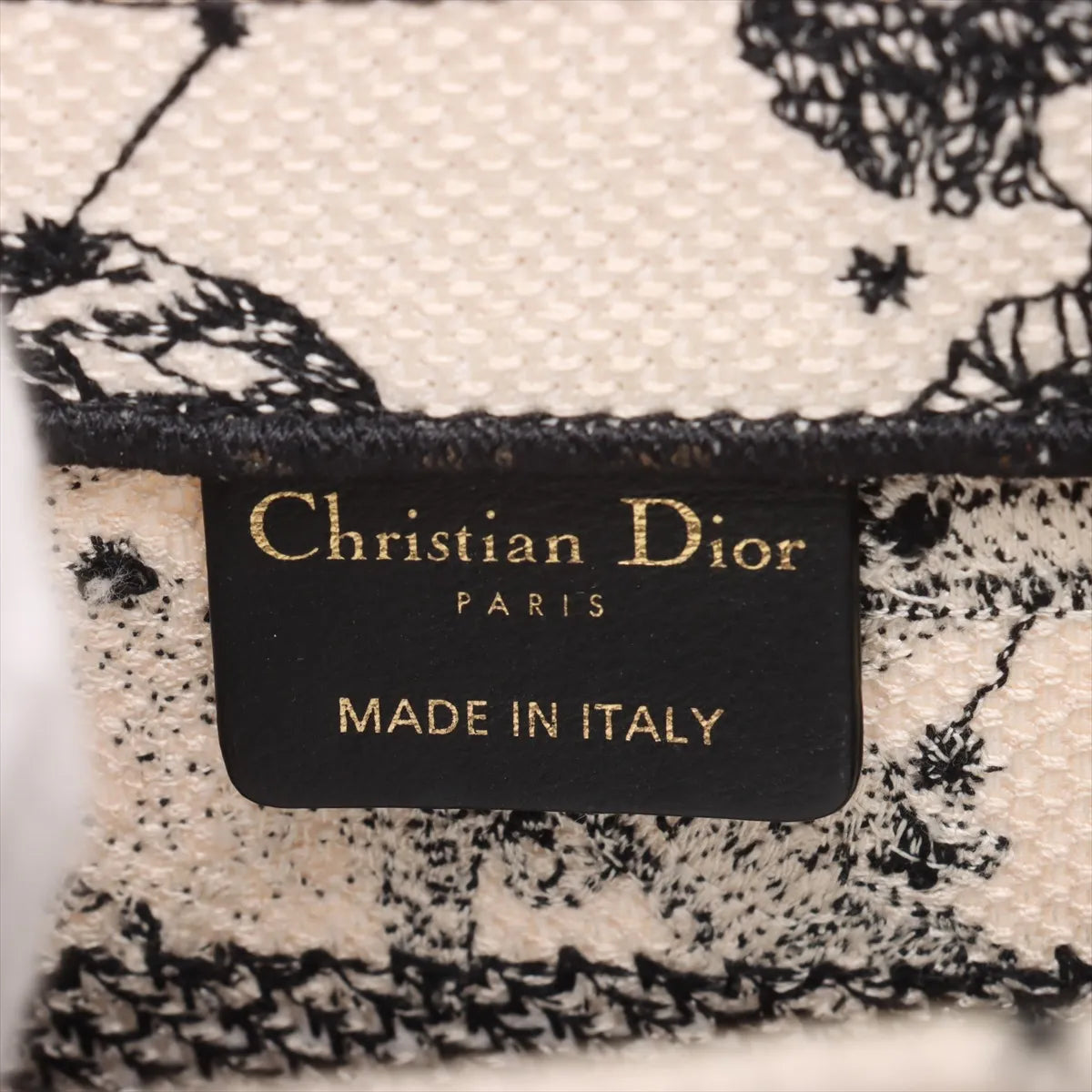 Christian Dior Canvas Small Toile de Jouy Zodiac Book Tote Bag Beige x Black