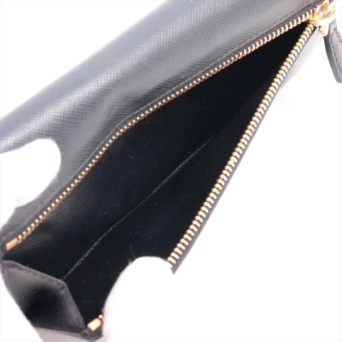 Prada Saffiano Leather Ribbon Long Wallet Black