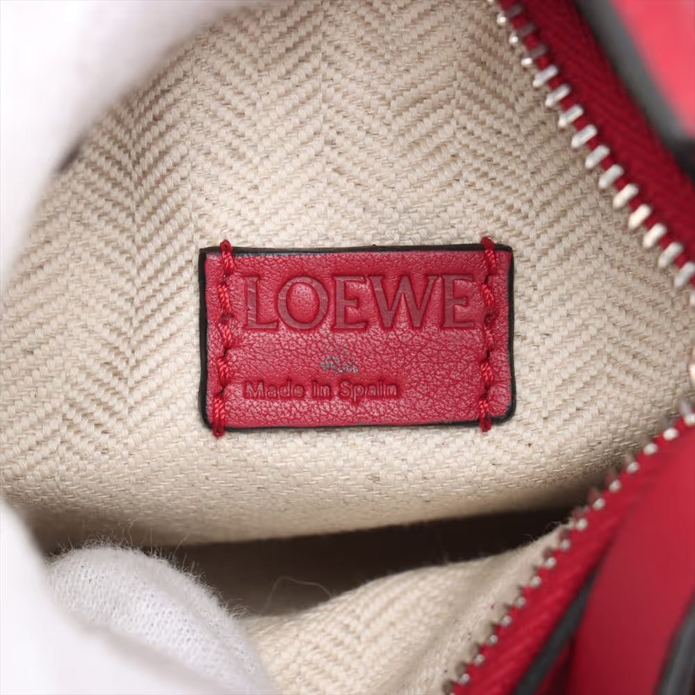 Loewe Nano Puzzle Leather Two-Way Handbag Red