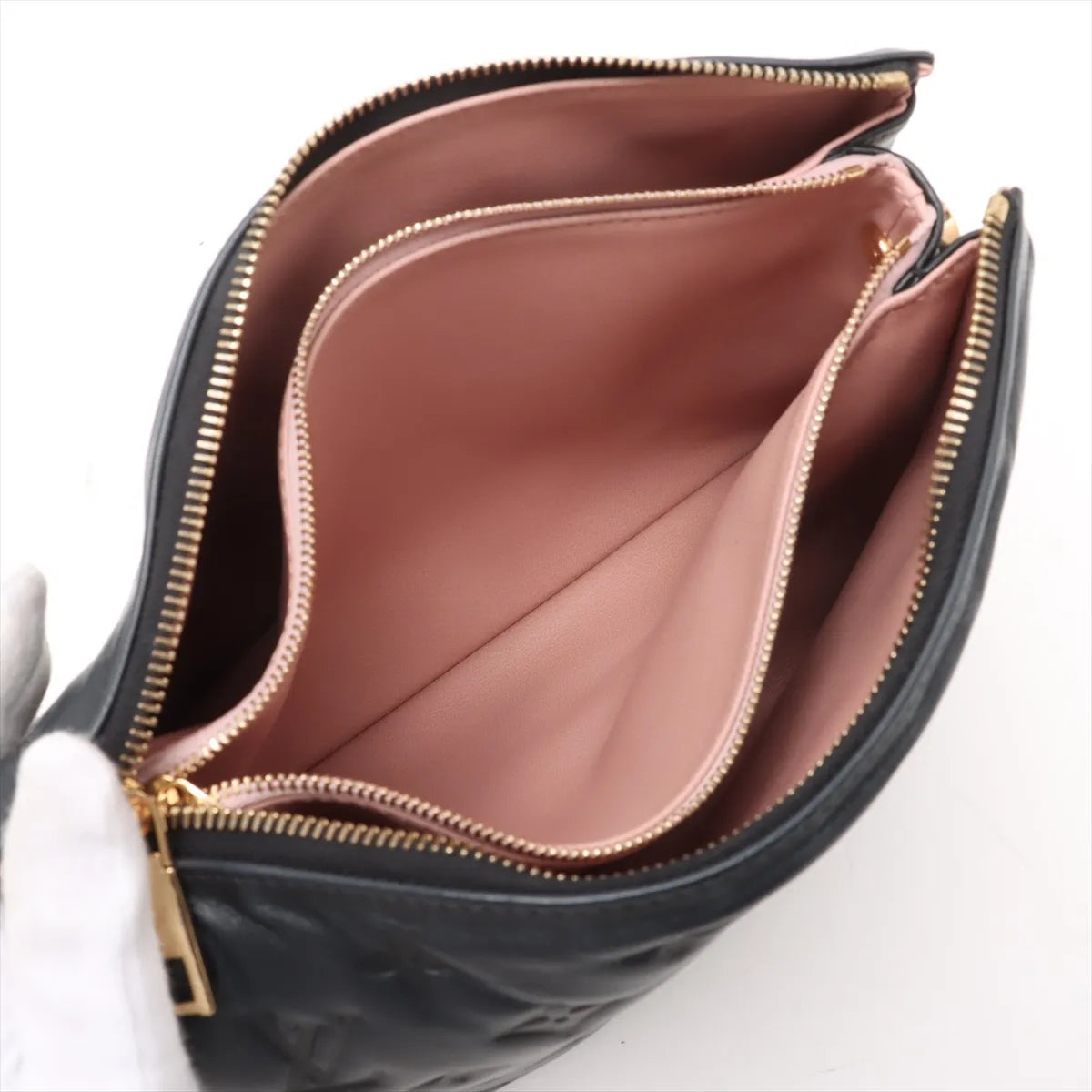 Louis Vuitton Monogram Embossed Coussin PM Black