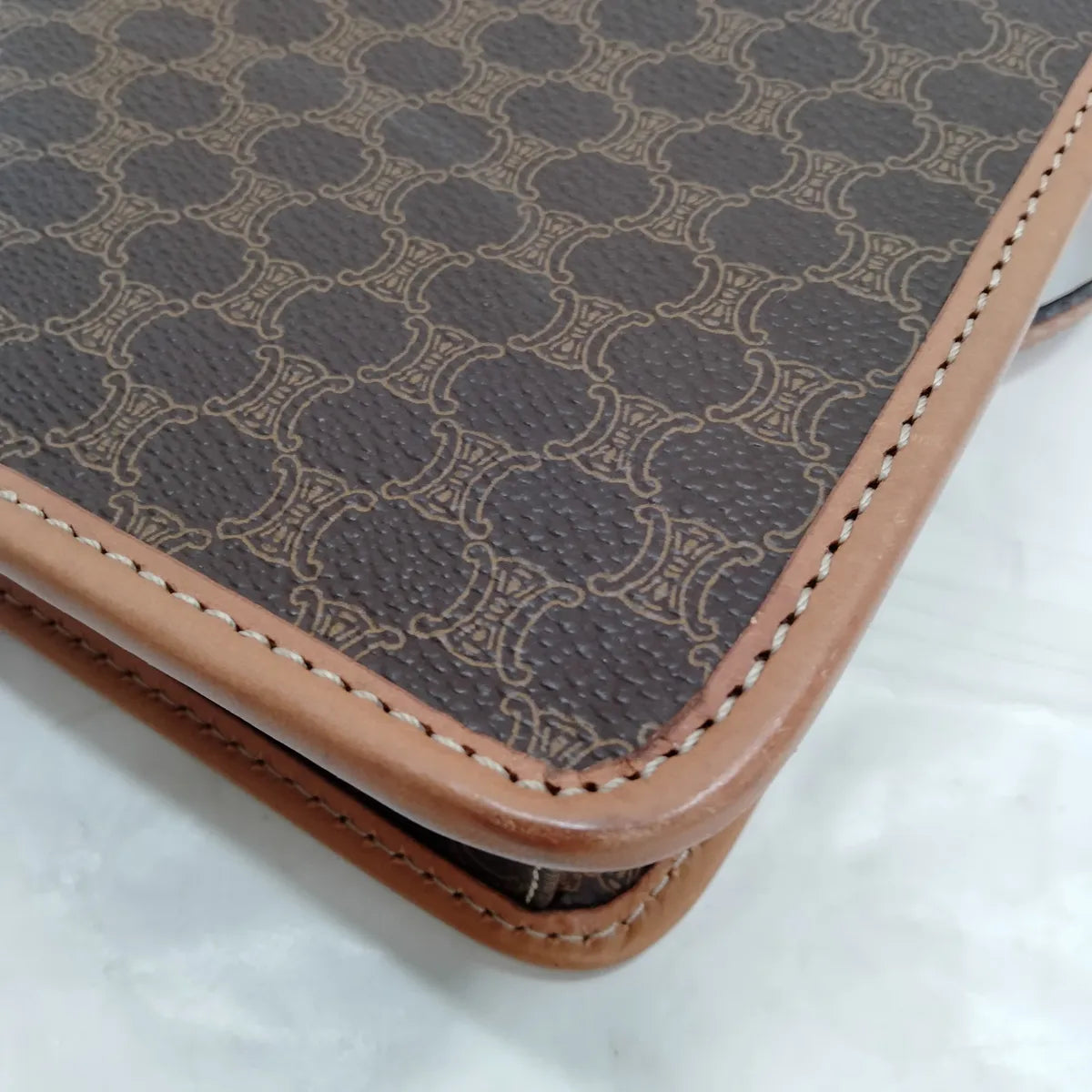 Celine Macadam Triomphe Shoulder Bag Brown