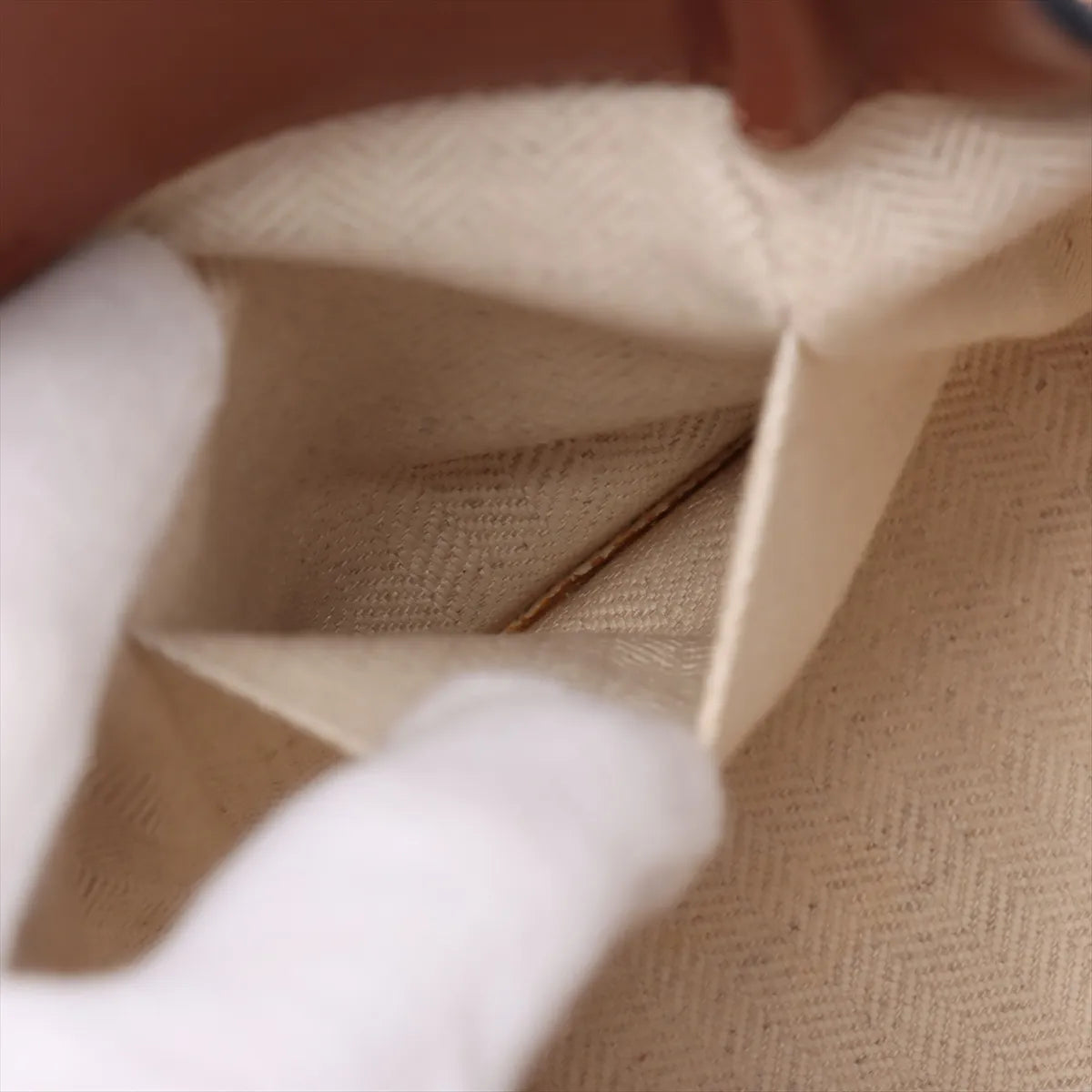 Loewe Hammock Mini Leather Canvas Two-Way Shoulder Bag Beige x Brown