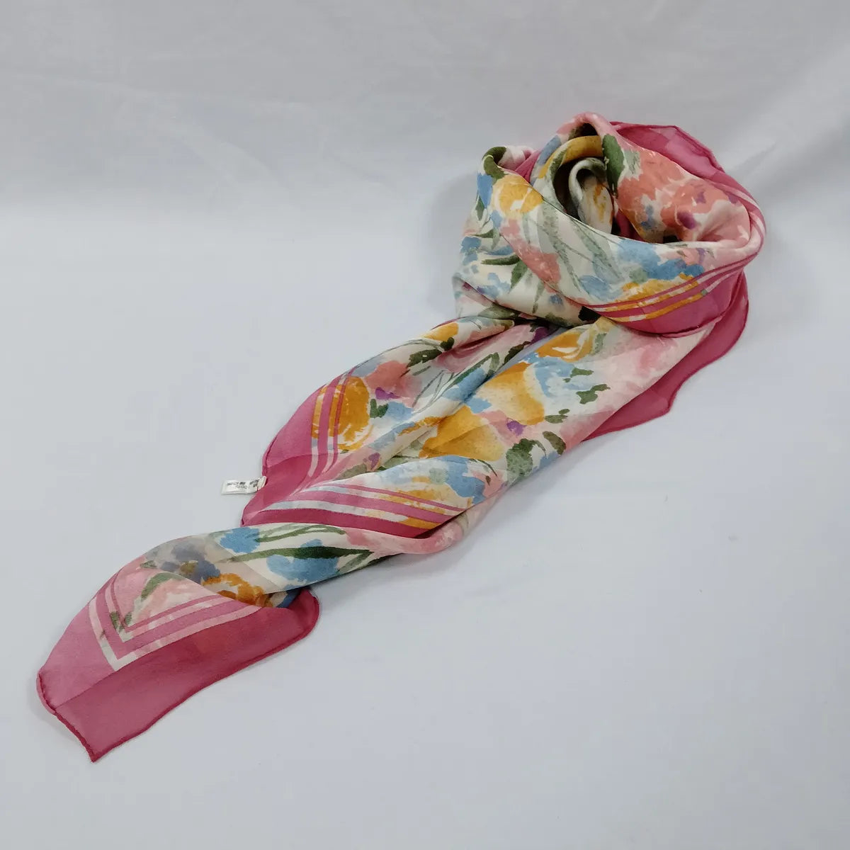 Christian Dior Floral Silk Scarf Pink