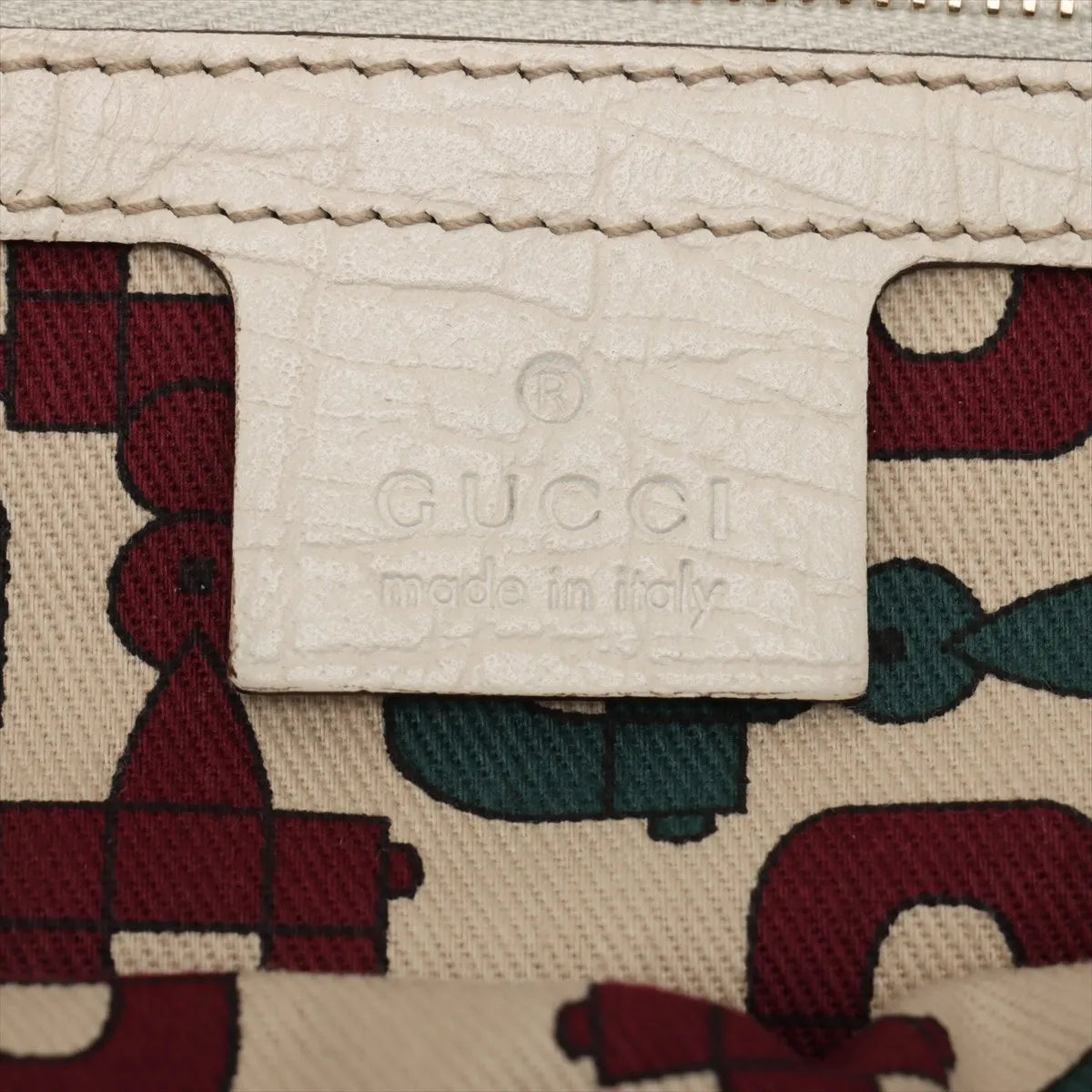 Gucci GG Logo Canvas Leather Tote Bag Beige x White