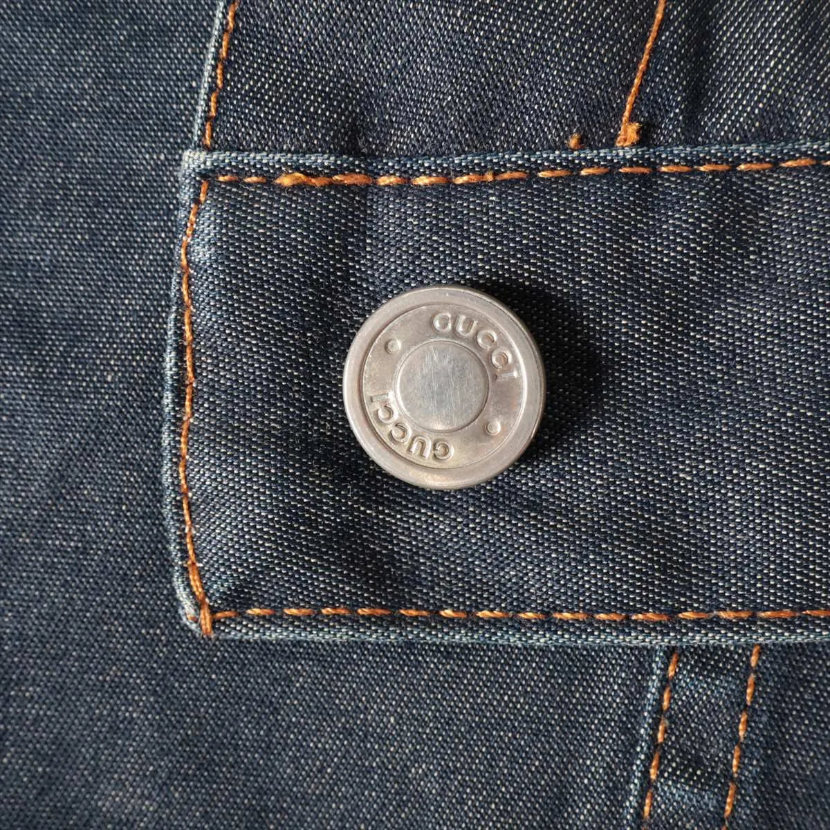 Gucci Cotton Denim Jacket Navy Blue