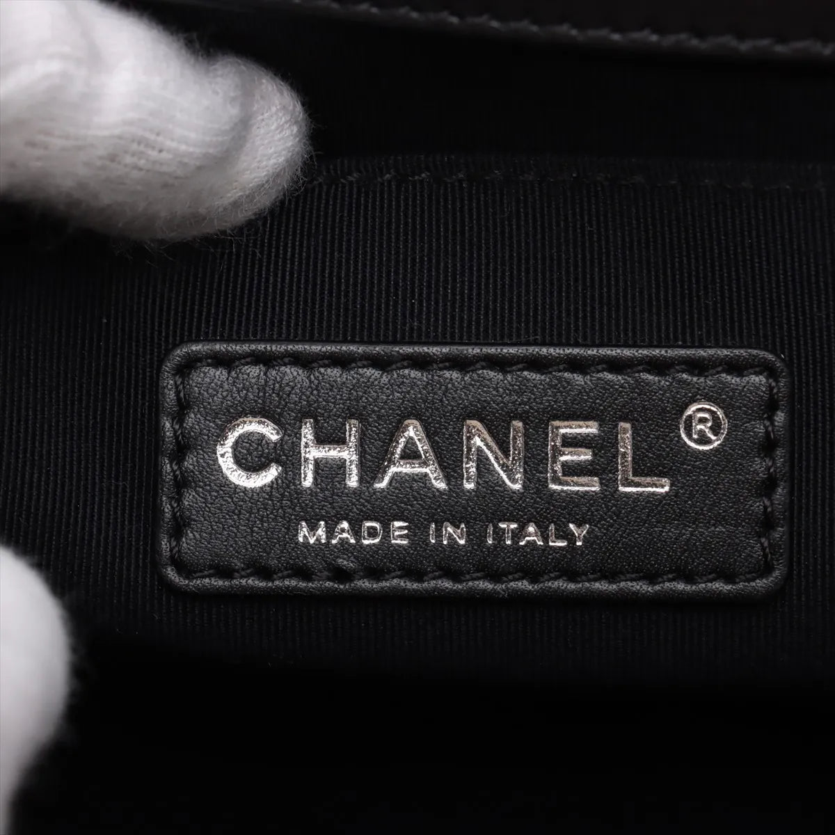 Chanel Boy Chanel 25 Patent Leather Chain Shoulder Bag Black