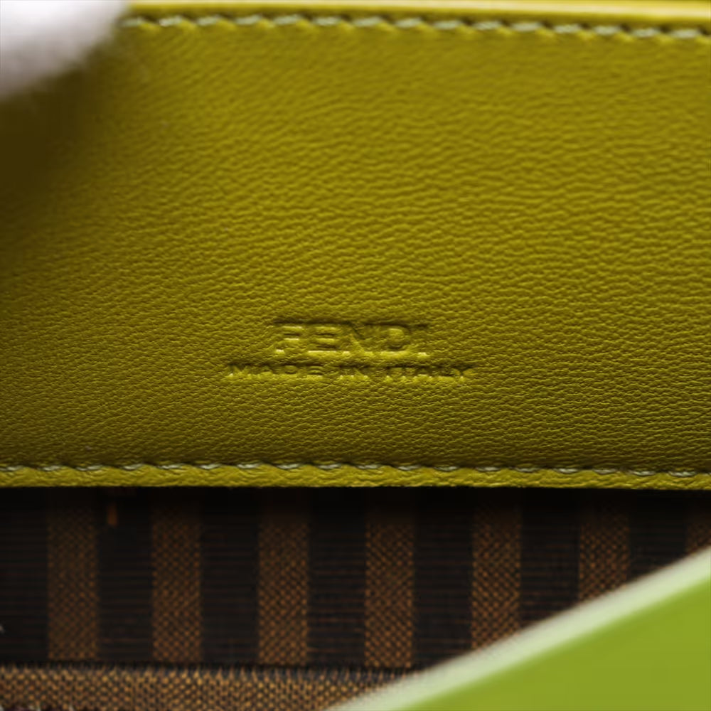 Fendi Baguette Satin Leather Two-Way Handbag Green