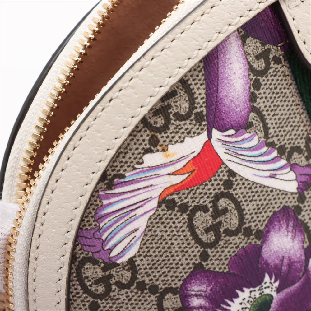 Gucci GG Floral Ophidia Shoulder Bag Beige x White