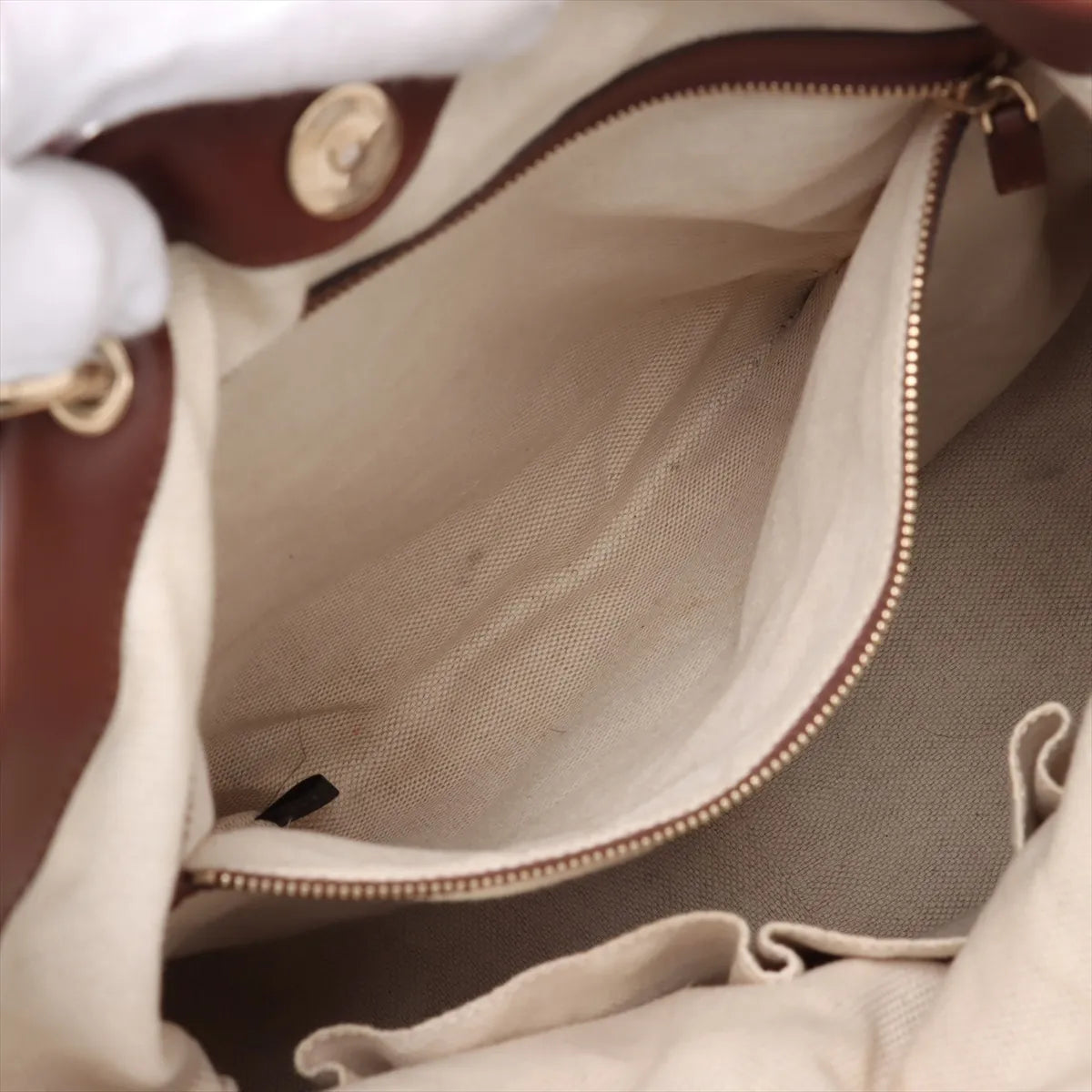 Gucci GG Logo Denim Leather Two-Way Shoulder Bag Blue x Brown