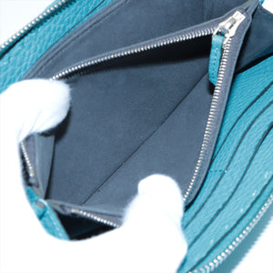 Preloved Fendi Leather Zippy Wallet Blue