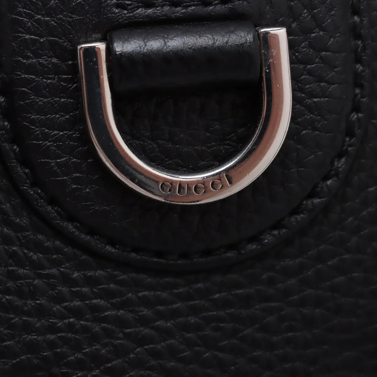 Gucci Jumbo GG Logo Leather Tote Bag Black