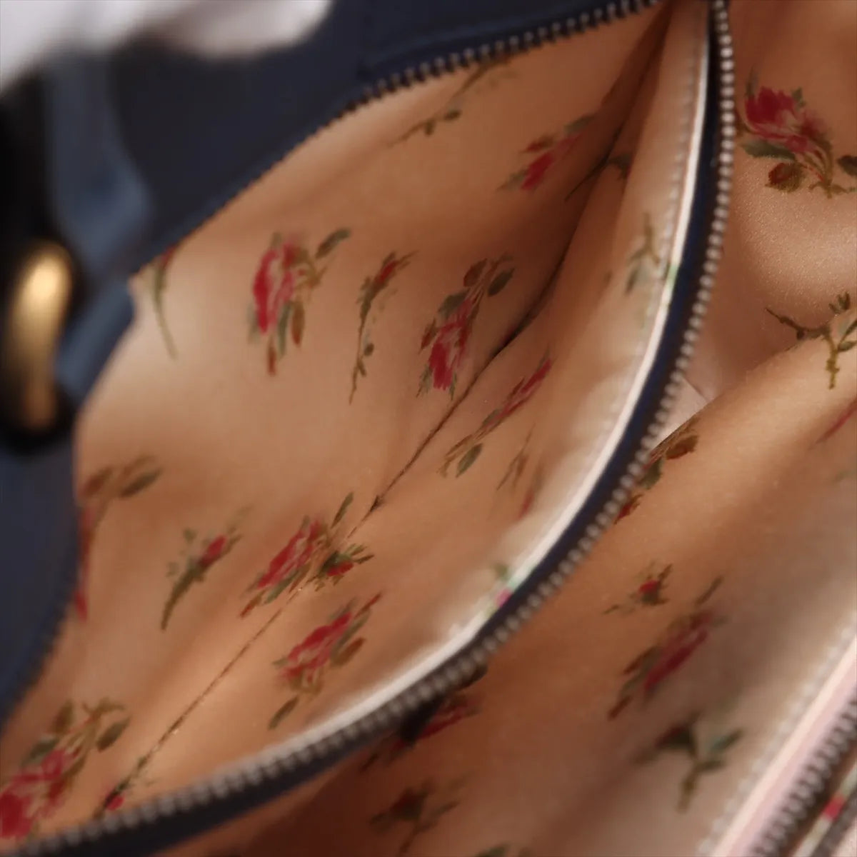 Gucci GG Marmont Chevron Floral Denim x Leather Two-Way Shoulder Bag