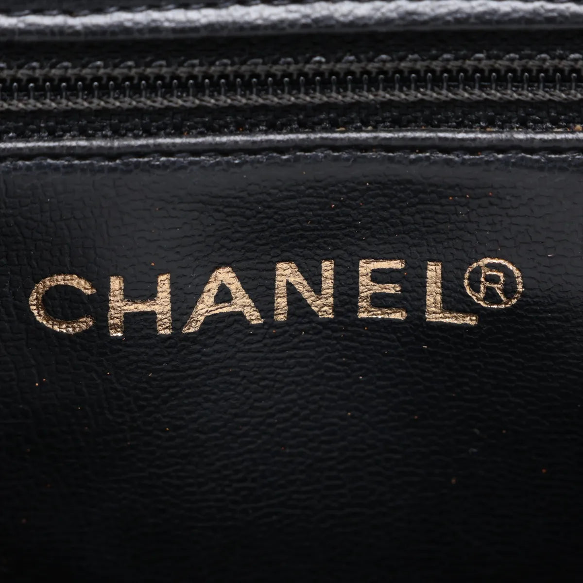 Chanel Chevron Caviar Skin Chain Vanity Shoulder Bag Black