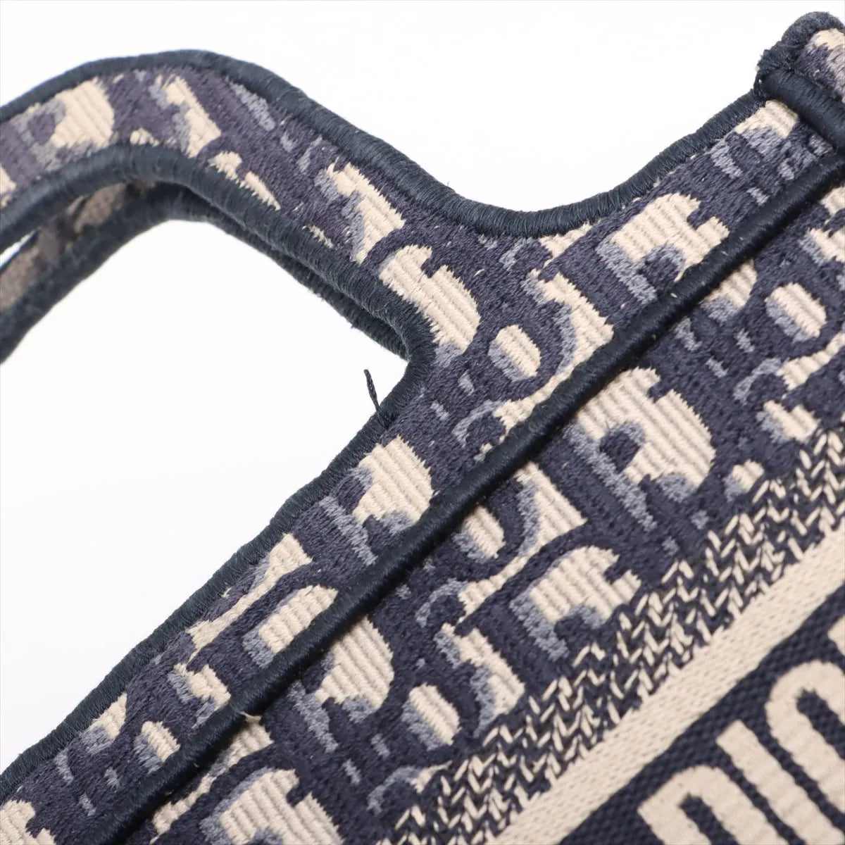 Christian Dior Oblique Canvas Mini Book Tote Navy Blue