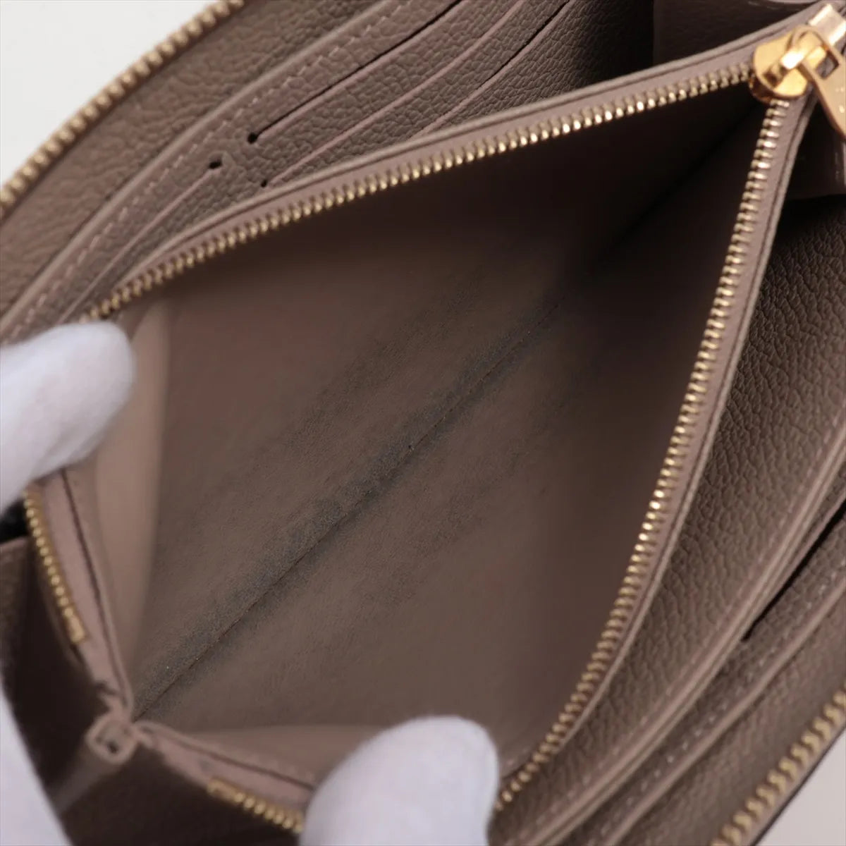 Louis Vuitton Bicolor Monogram Empreinte Zippy Wallet Tourterelle x Creme