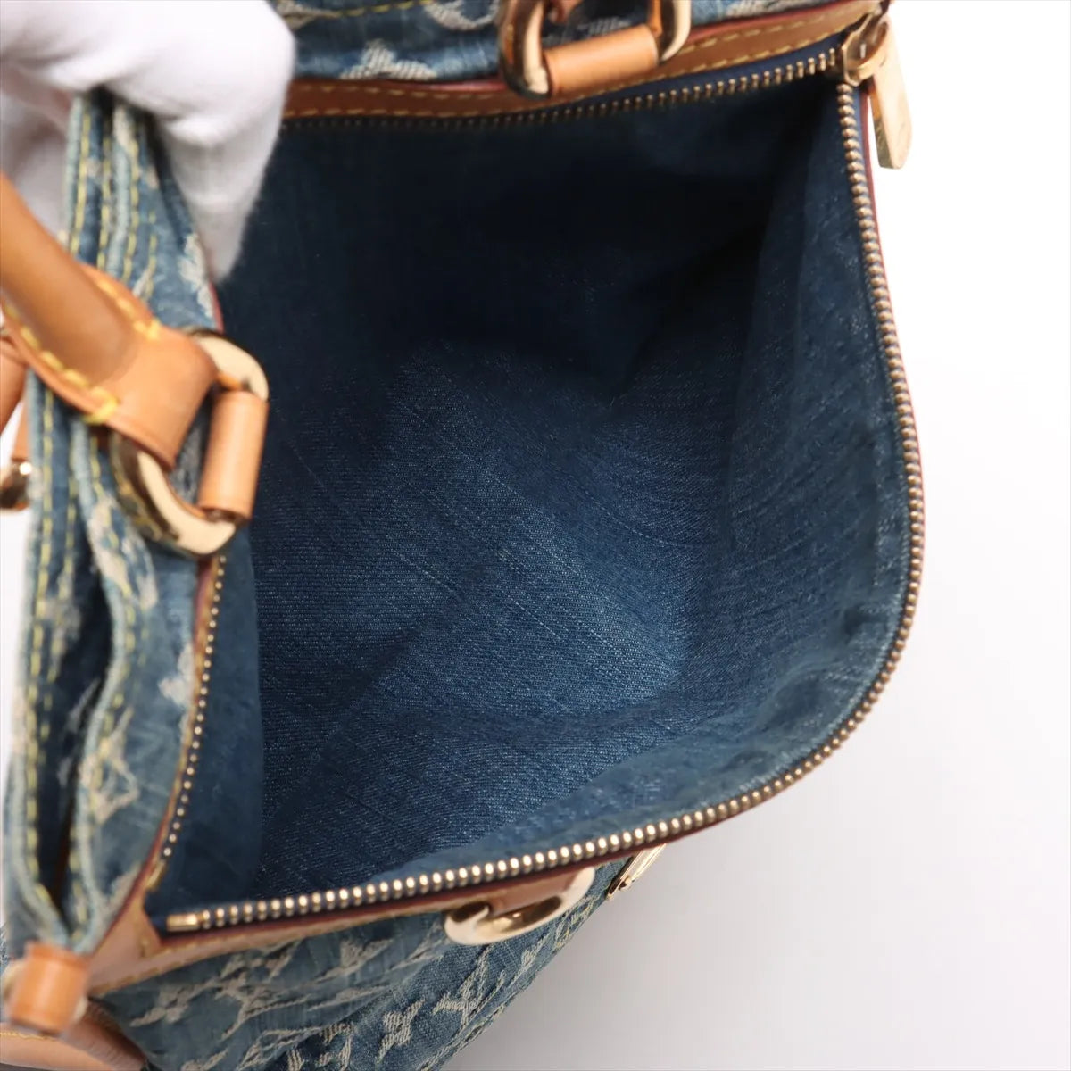Louis Vuitton Monogram Denim Flat Shopper Blue