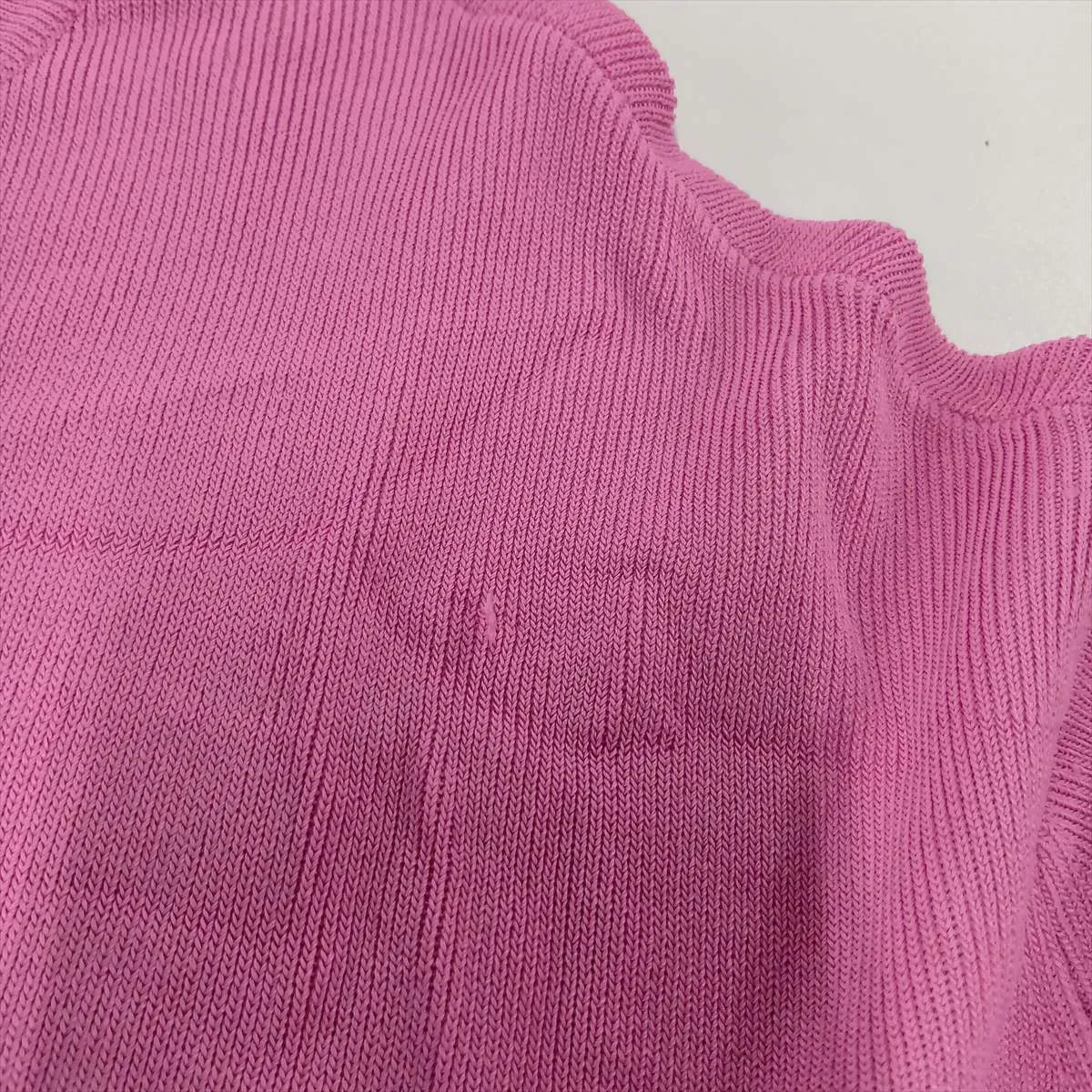 Balenciaga Rayon Nylon V-neck Knit  Long Sleeve Pink
