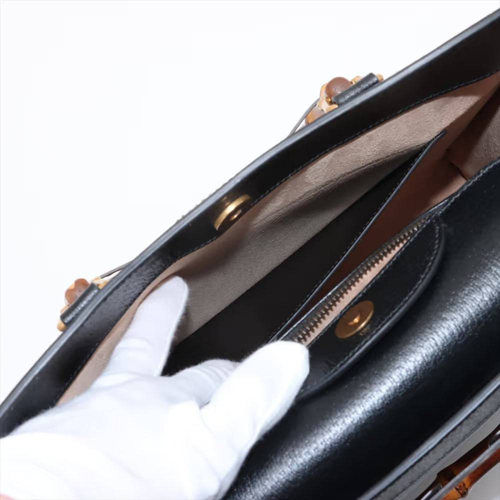 Gucci Bamboo Diana Pigskin Two-Way Handbag Black