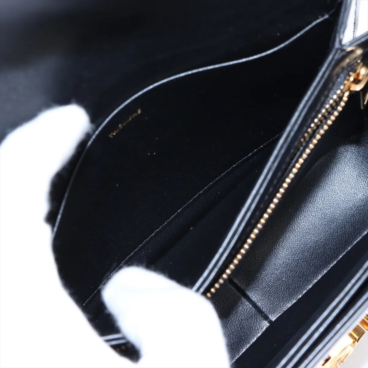 Celine Triomphe Teen Leather Shoulder Bag Black