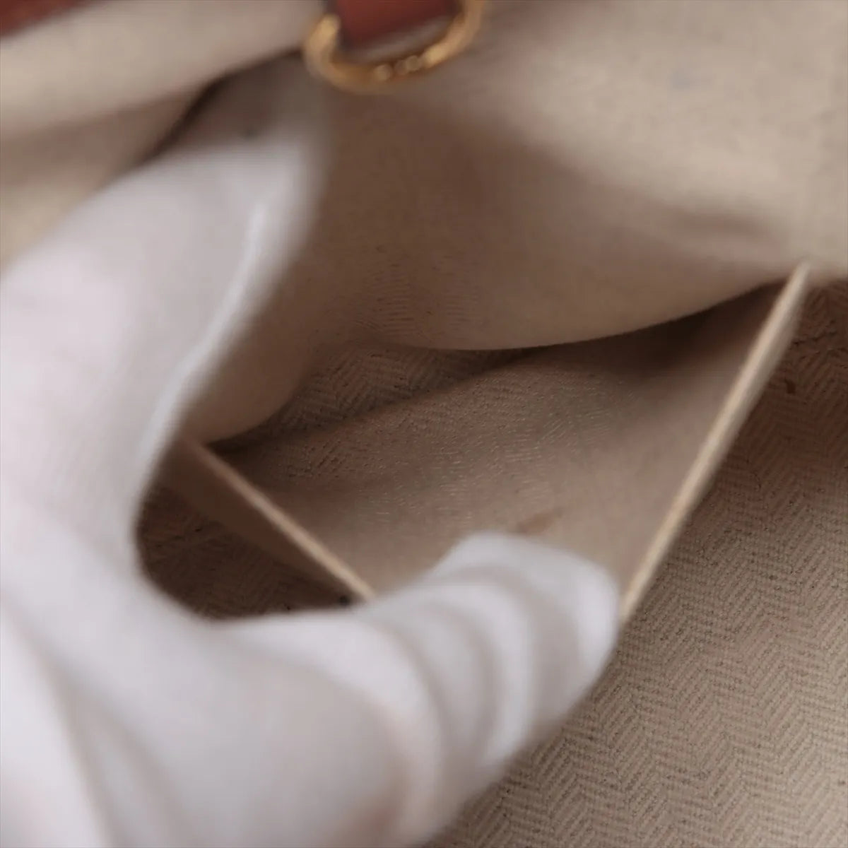 Loewe Hammock Small Canvas Leather Two-Way Shoulder Bag Beige x Brown