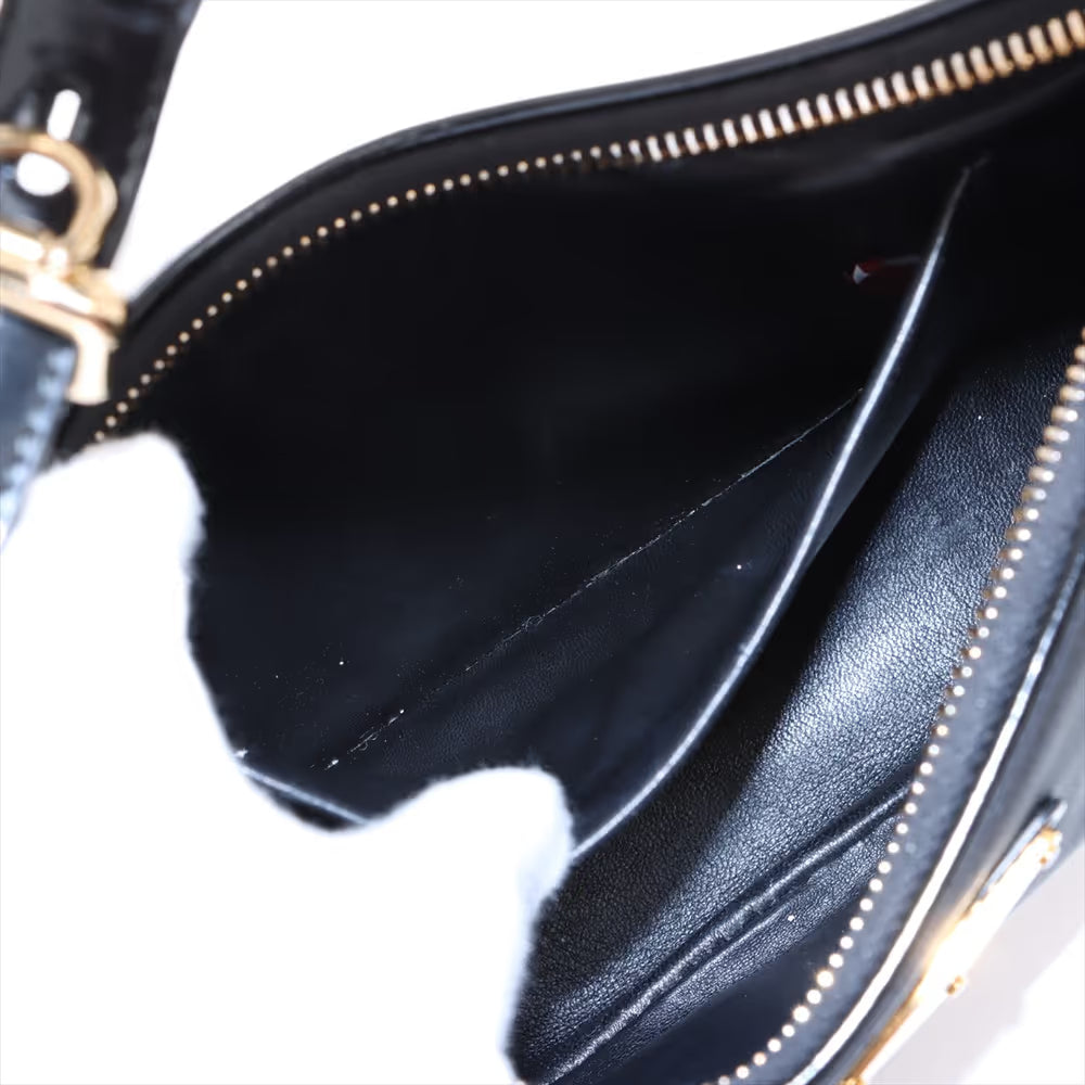 Prada Tessuto Arque Nylon Leather Two-Way Shoulder Bag Black