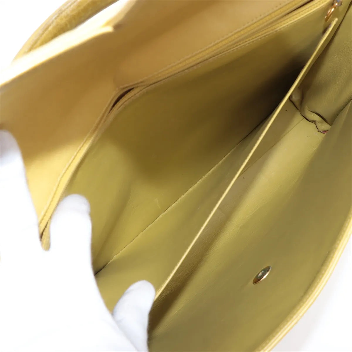 Chanel CC Logo Matelasse Lambskin Business Bag Yellow