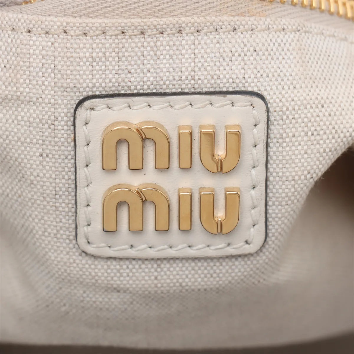 Miu Miu Ivy Leather Tote Bag White