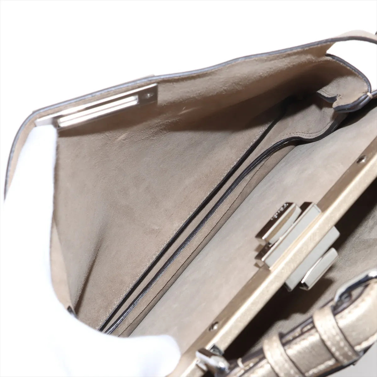 Fendi Peekaboo Soft Medium Leather Handbag Gold