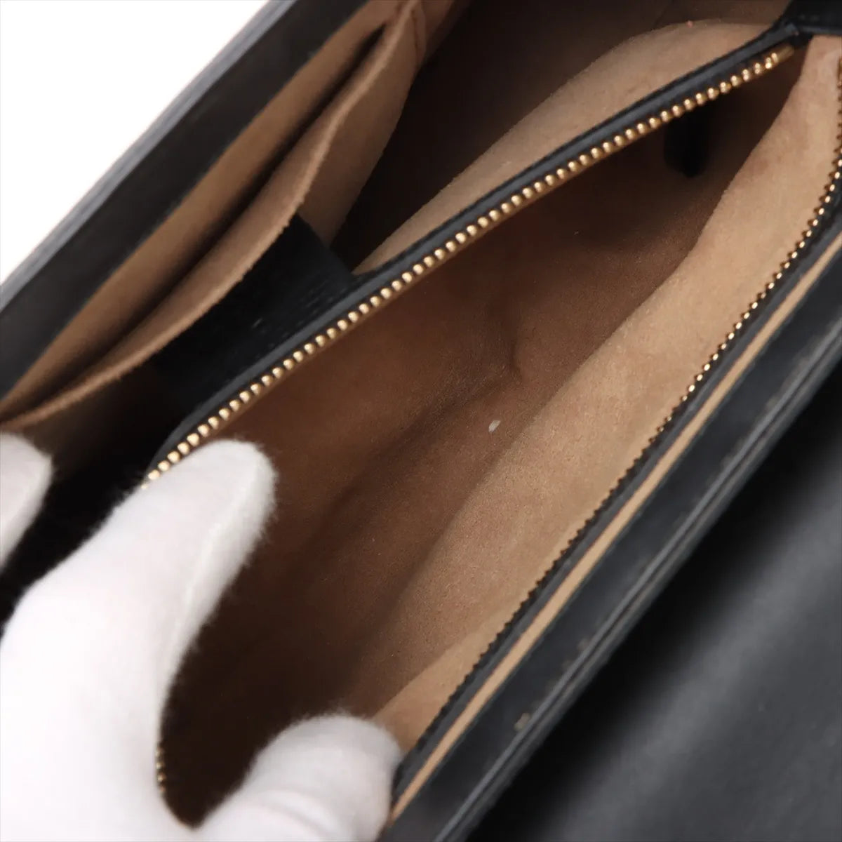 Gucci GG Supreme Leather Two-Way Shoulder Bag Brown x Black