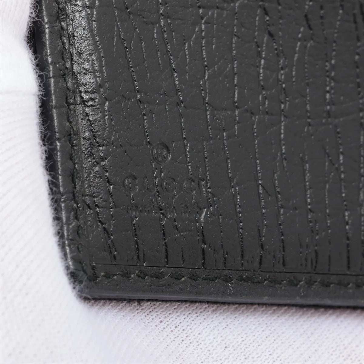 Gucci Guccissima Canvas Horsebit Leather Compact Wallet Black