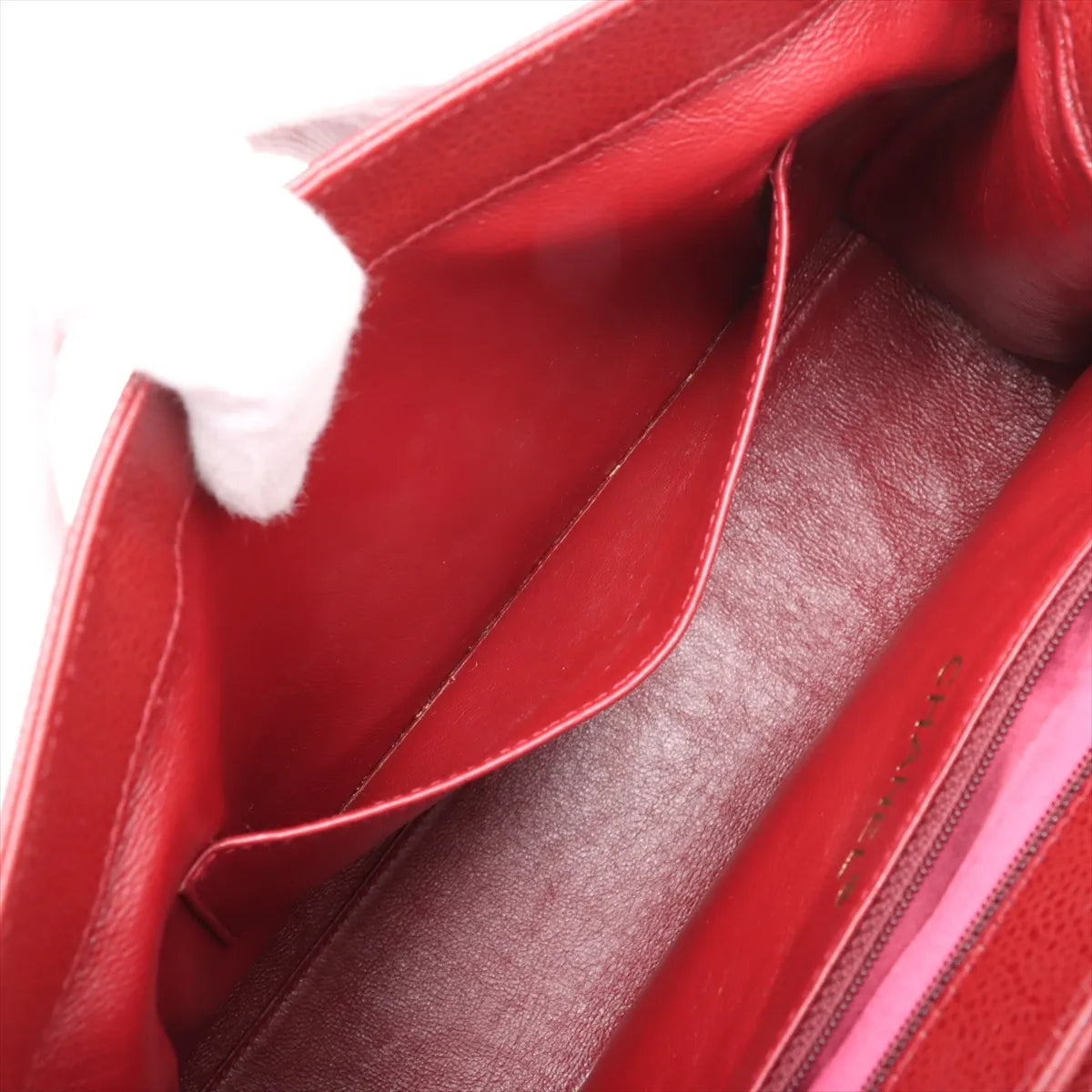 Chanel CC Logo Caviar Skin Shoulder Bag Bordeaux