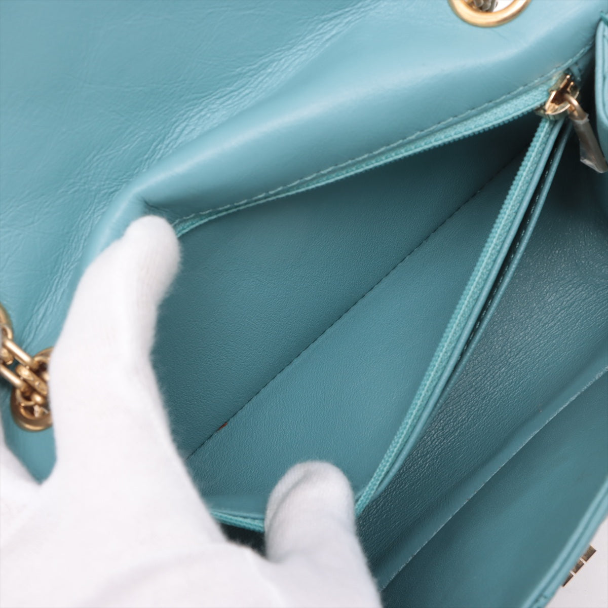 Chanel Matelasse 2.55 Mini Leather Single Flap Double Chain Bag Blue * PREORDER *