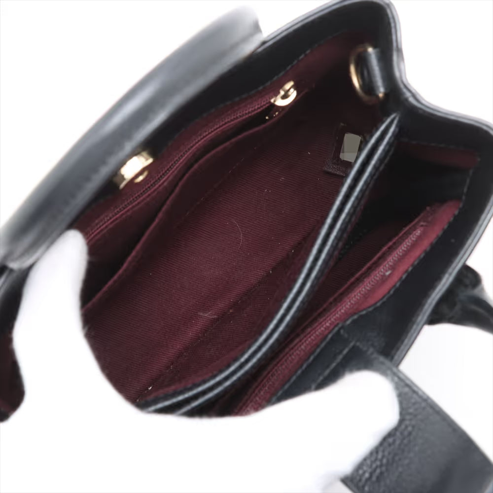 Chanel CC Logo Neo Executive Small Leather Two-Way Handbag Black