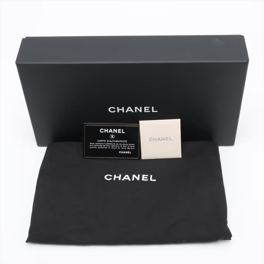 Chanel CC Logo Matelasse Caviar Skin Clutch Bag Black