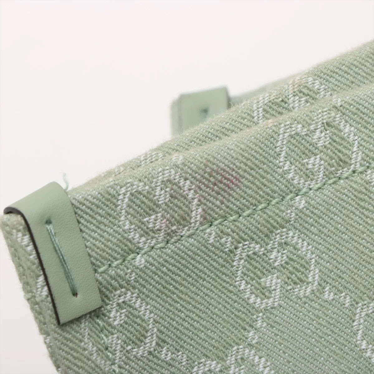 Gucci GG Logo Denim Tote Bag Green
