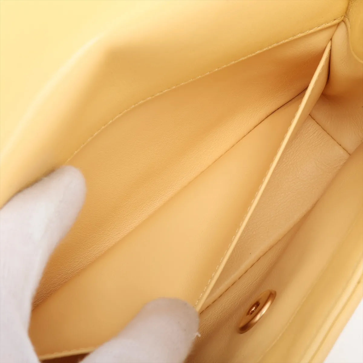 Chanel Mini Matelasse Lambskin Two-Way Shoulder Bag Yellow